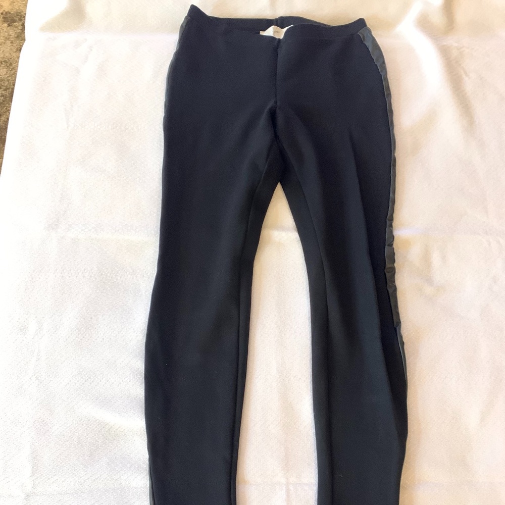 Joie Keena Ponte Legging with Tuxedo Stripe, XS, Black